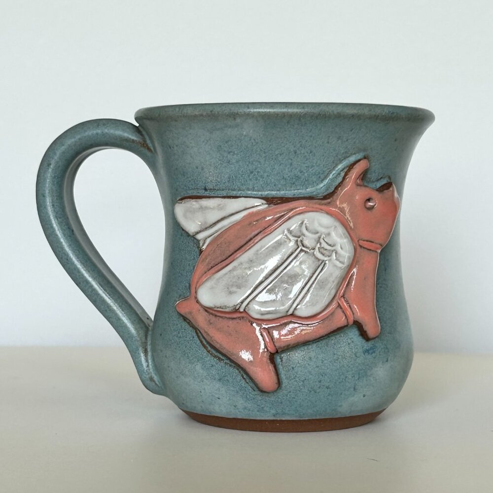 Mudworks Handmade Flying Pig Mug